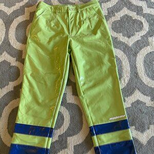 Rare MadeMe Green/Blue colorblock vinyl statement pants